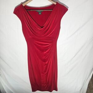 Ralph Lauren, Red Dress, Women's Size 4, Stretchable fabric